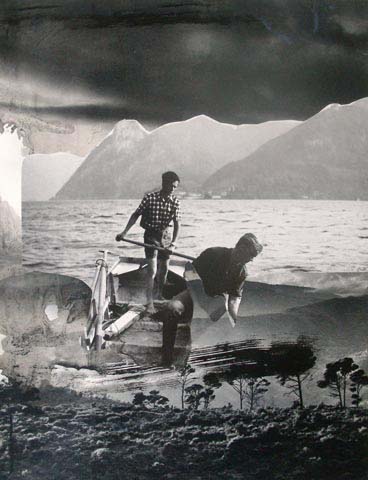 Strahlung (Bühne), 30 x 40 cm, Öl/Faserstift auf Lwd., 2006