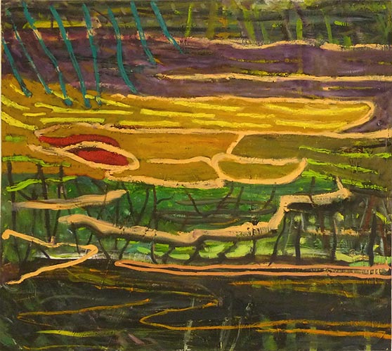 Flusslandschaft, 40 x 50 cm, Öl/Lwd.,