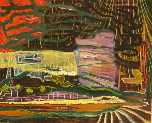 Werkstatt Max, 30 x 40 cm, Mischtechnik auf Lwd., 2006