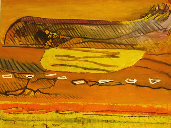 Atelier, 30 x 30 cm, Papiercollage, 2007