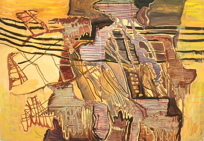 Talstation, 20 x 25 cm, Papiercollage, 2006