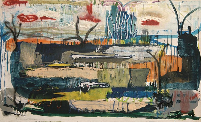 Eisschrank, 30 x 40 cm, Mischtechnik auf Lwd., 2005