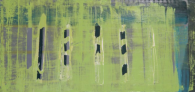 Im Wald, 30 x 40 cm, &Ouml;l/Faserstift auf Lwd., 2005