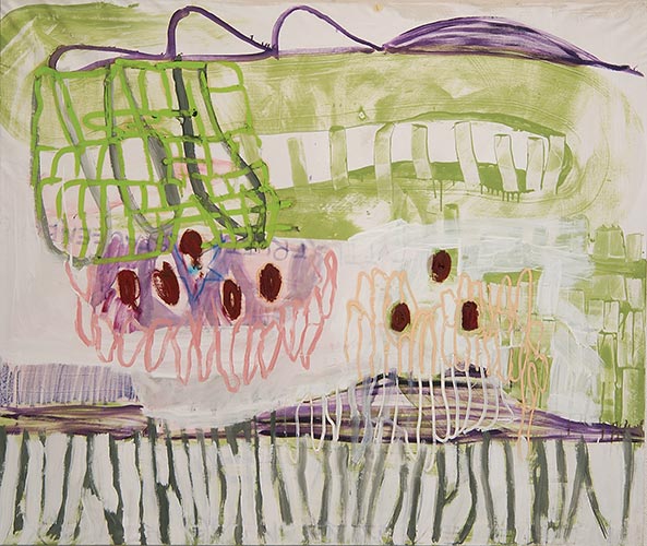 Strahlung, 30 x 40 cm, &Ouml;l/Faserstift auf Lwd., 2006