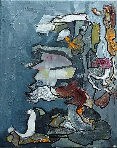 Talstation, 20 x 25 cm, Papiercollage, 2006