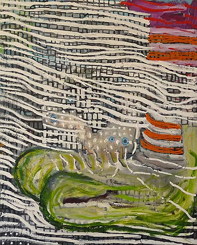 Talstation, 20 x 25 cm, Papiercollage, 2006