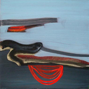 Am Strand, 50 x 50 cm, &Ouml;l/Lwd.,