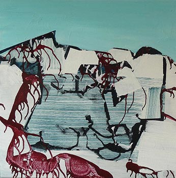 Rastplatz, 60 x 50 cm, &Ouml;l/Lwd.,