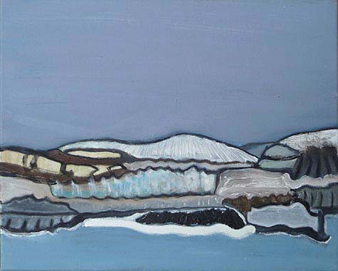 Strahlung (Bühne), 30 x 40 cm, Öl/Faserstift auf Lwd., 2006